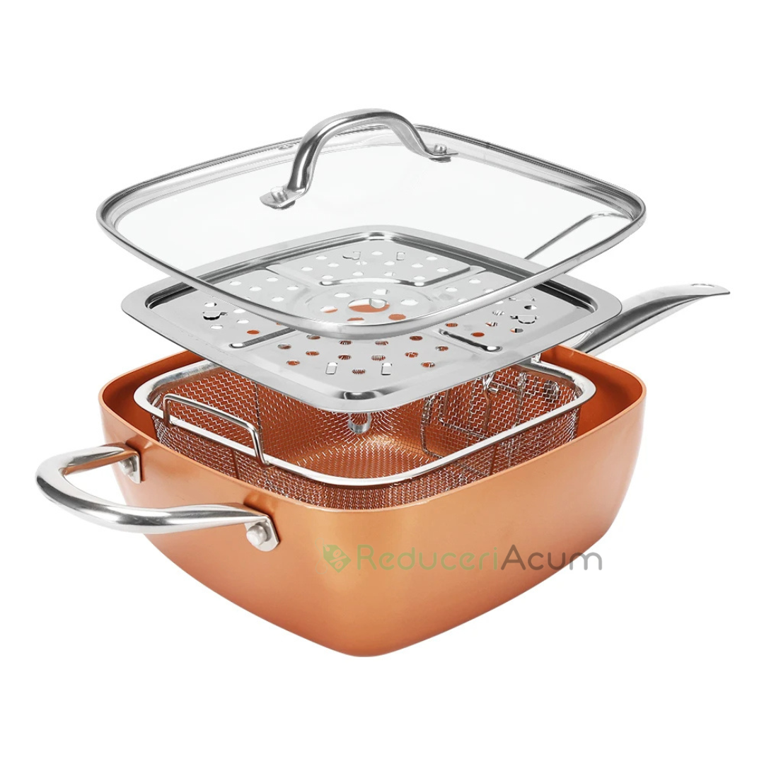 Tigaie multifunctionala, patrata,friteuza, pentru cuptor