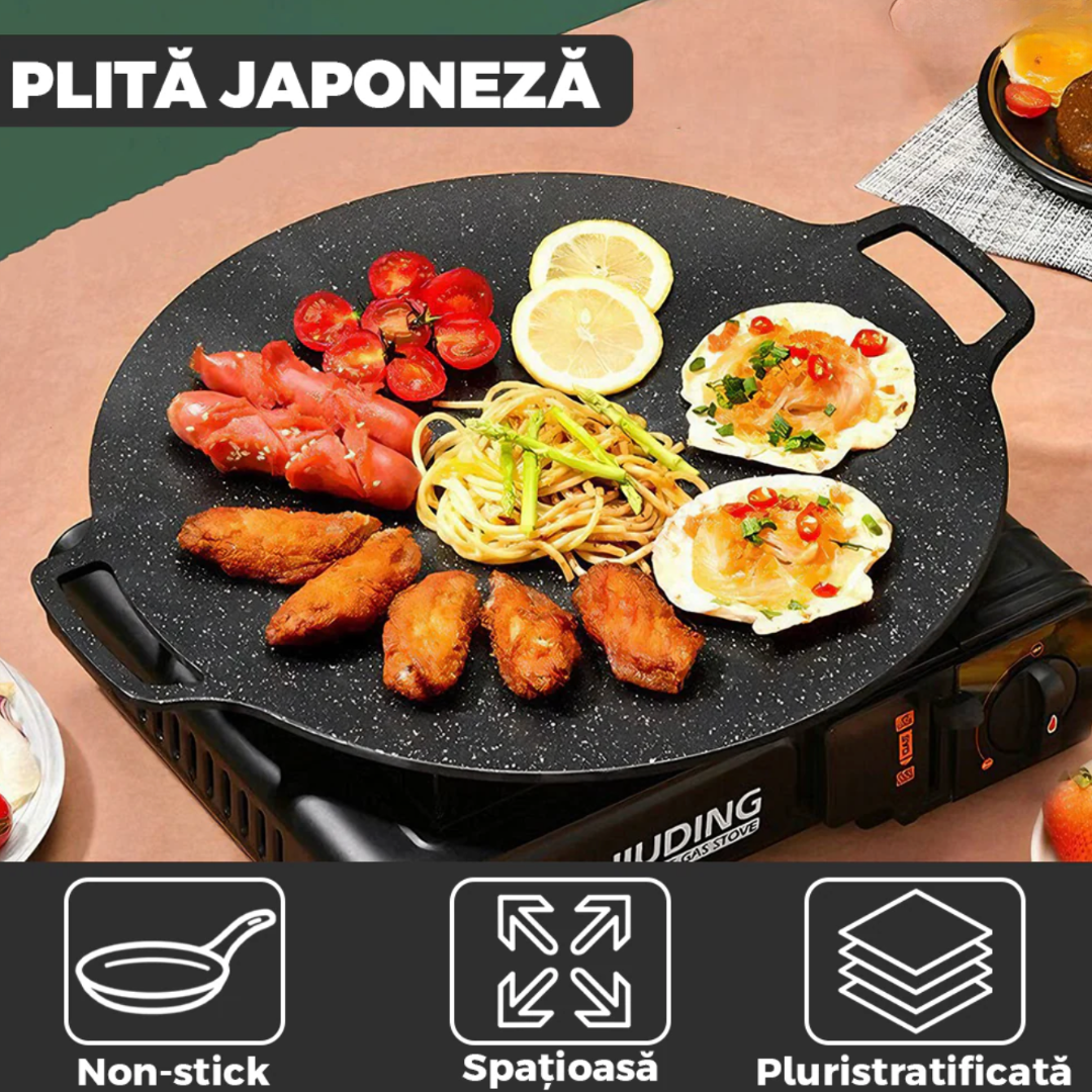 Plita Japoneza, Invelis Antiaderent, Pluristratificata, Spatioasa, Diametru 32 cm