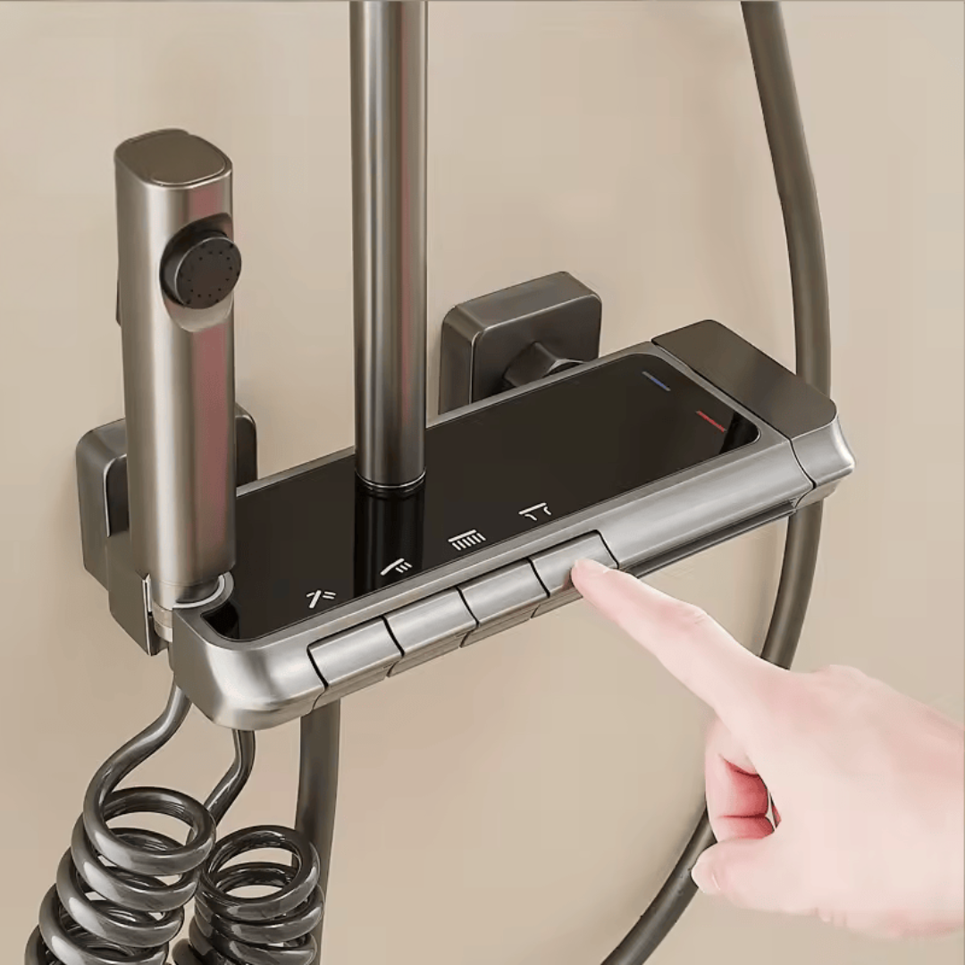 set de duș inteligent pentru baie, cu afișaj digital, mixer pentru baie cu 4 funcții, duș tip ploaie și bideu
