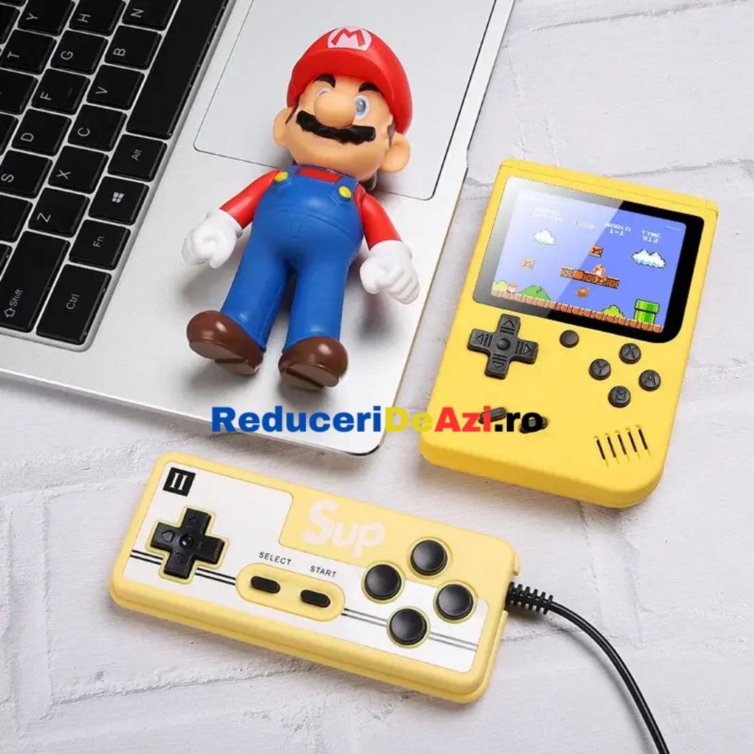 CONSOLA RETRO JOCURI GAMEBOY SUP , 400 IN 1 , CONECTARE AV TV, ECRAN 3 INCH, COLOR, ALBASTRU