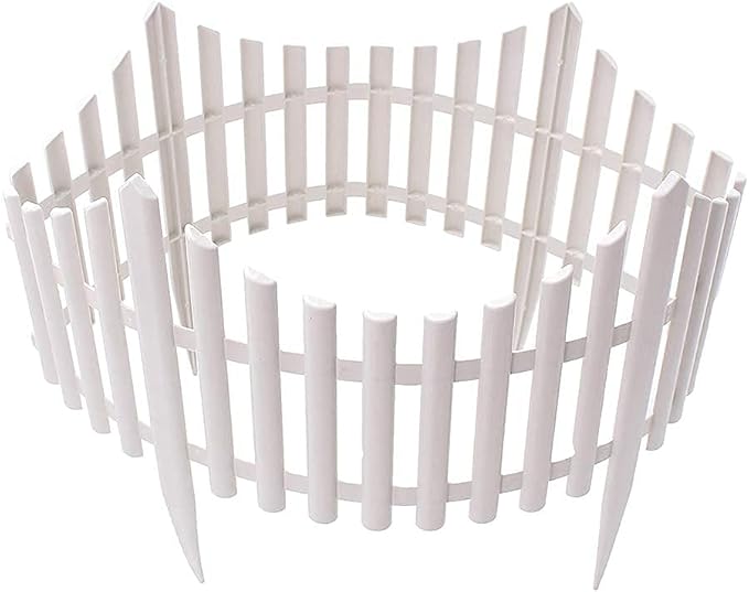 Set 6 garduri decorative din plastic, 60 x 32.5 cm, ALB