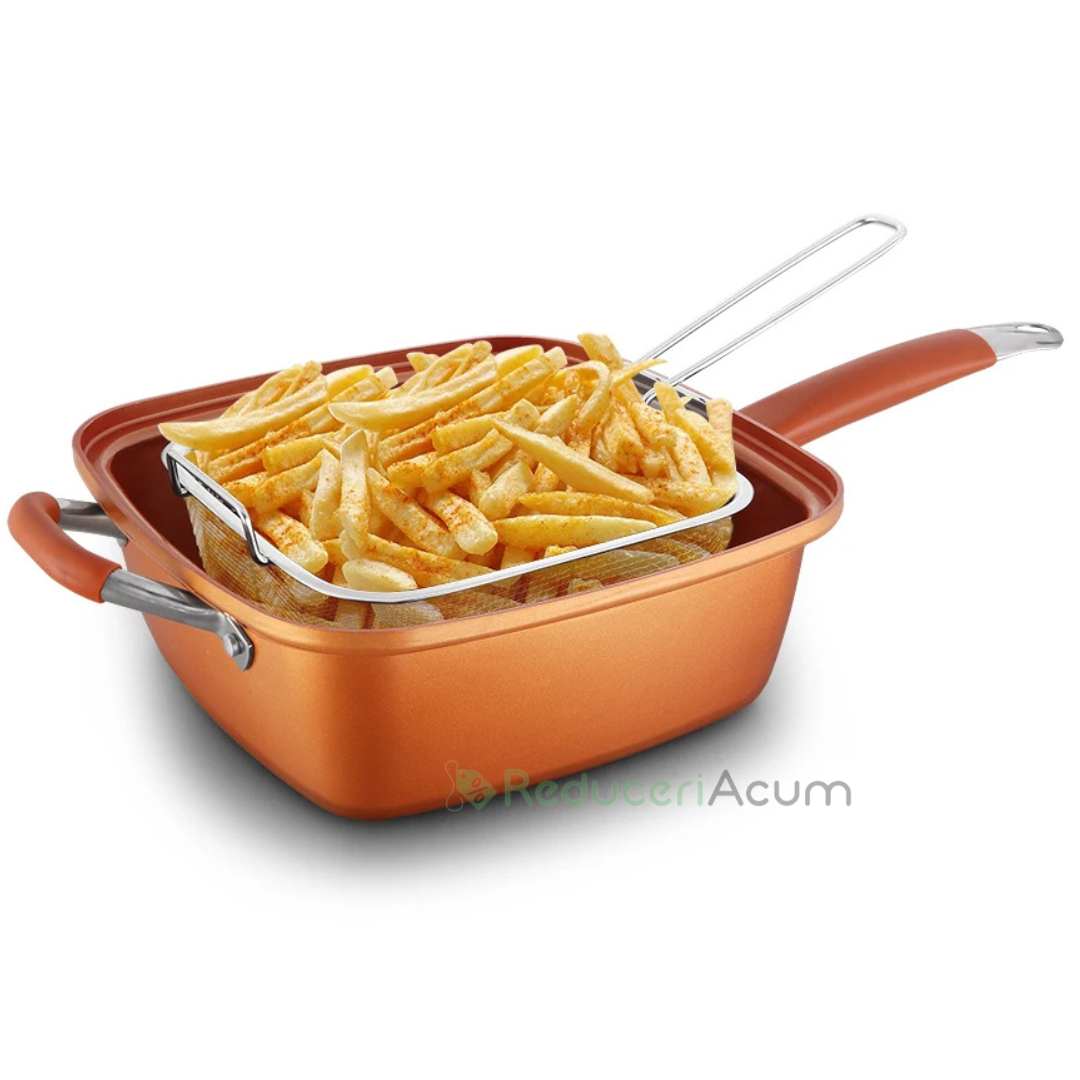 Tigaie multifunctionala, patrata,friteuza, pentru cuptor