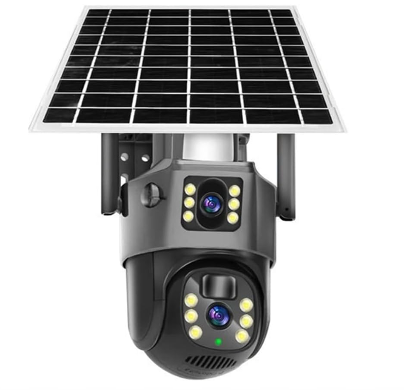 Camera de supraveghere profesionala cu panou solar NEGRU + CADOU Card de memorie