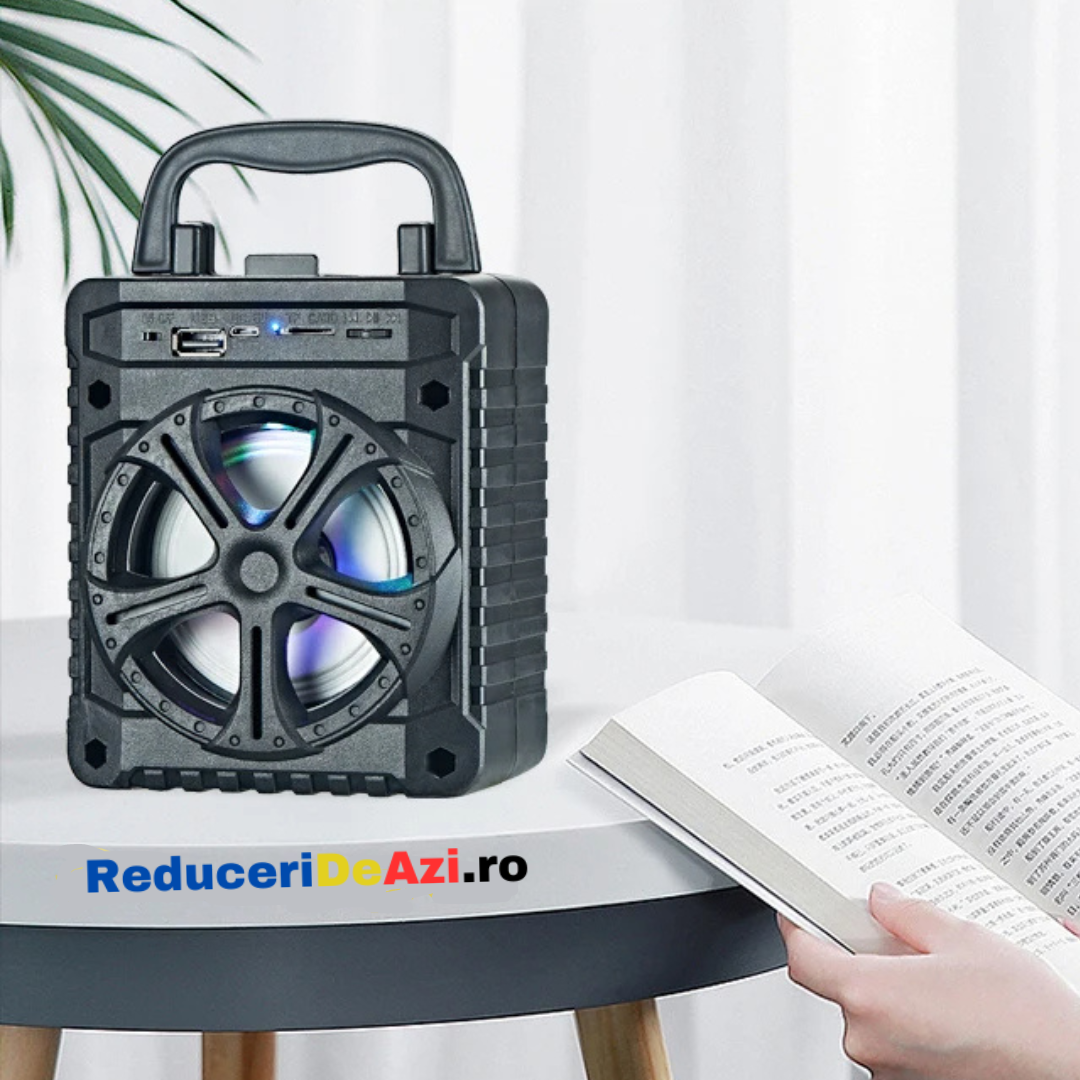 Boxa portabila cu Bluetooth,USB, Card si Led luminos