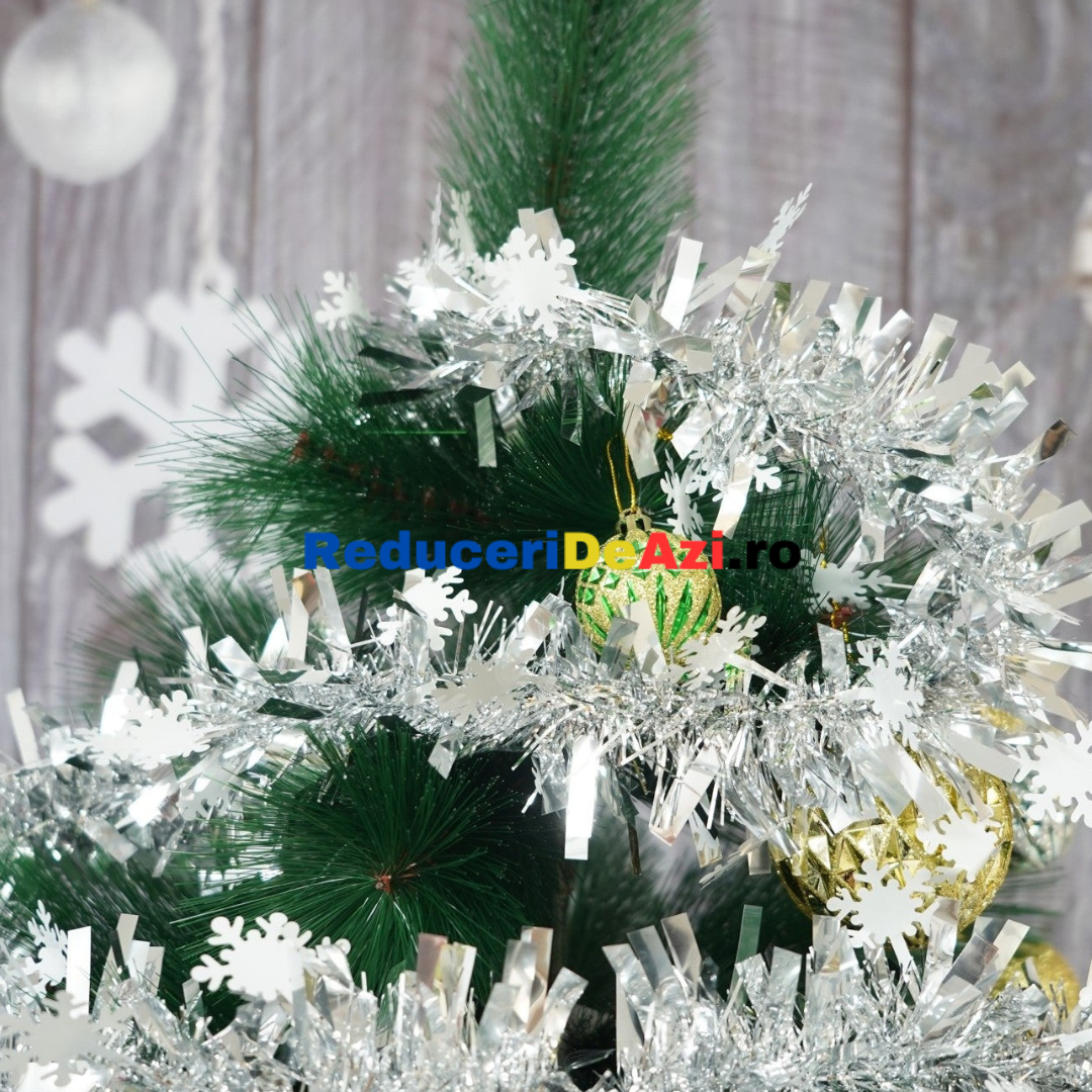 Brad de Craciun 1,8 m, Set Accesorii Pentru Impodobit Incluse, Instalatie 100 LED