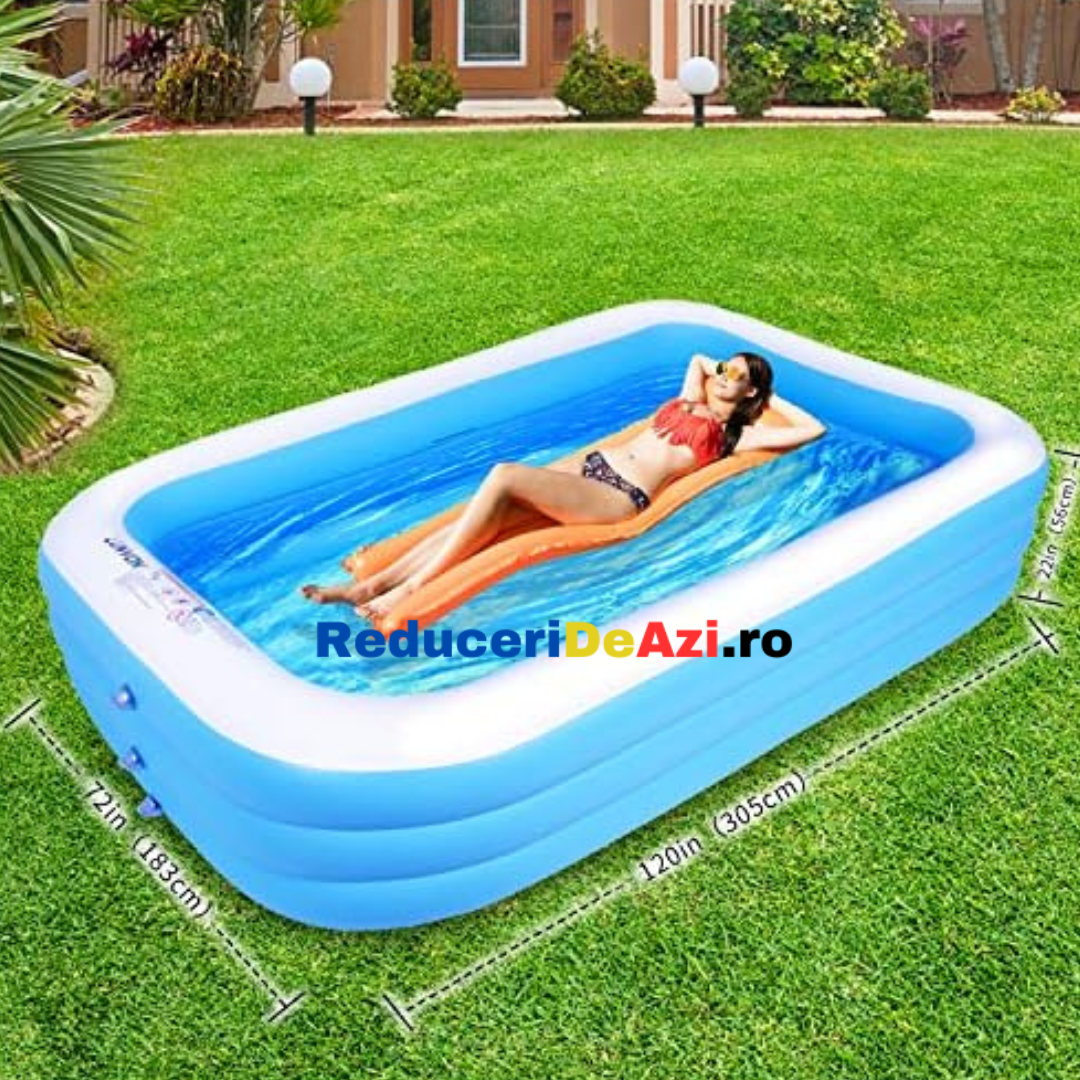 Piscina gonflabila 201 x 150 x 51 cm, 2 inele