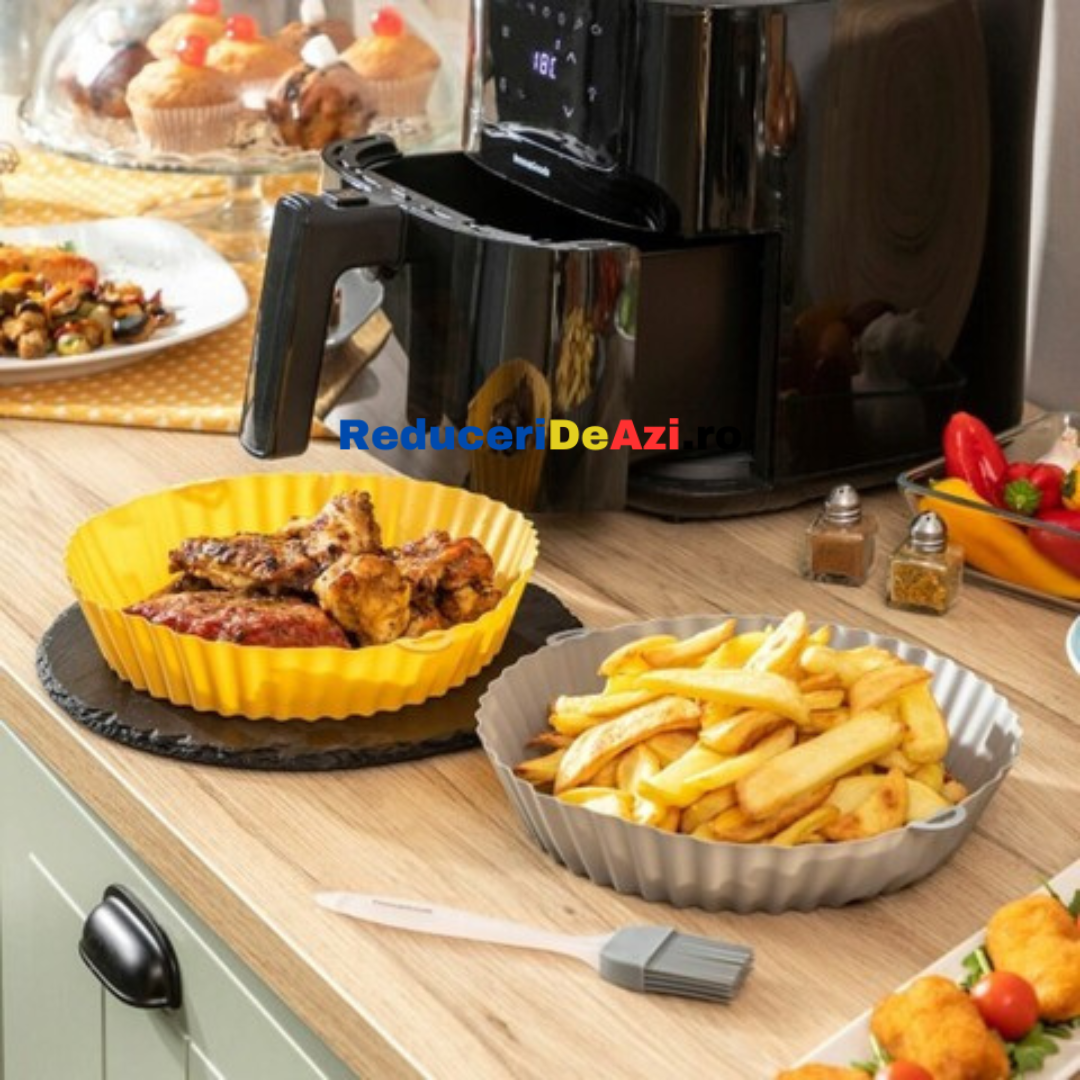 Set 2 cosuri din silicon pentru friteuze cu aer cald