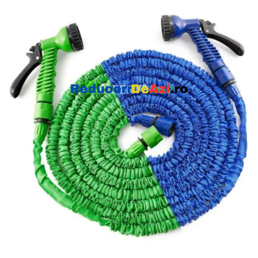 1+1 GRATUIT Furtune De Gradina 60m x 2 Extensibile 60m Cu Aparat Pentru Stropit