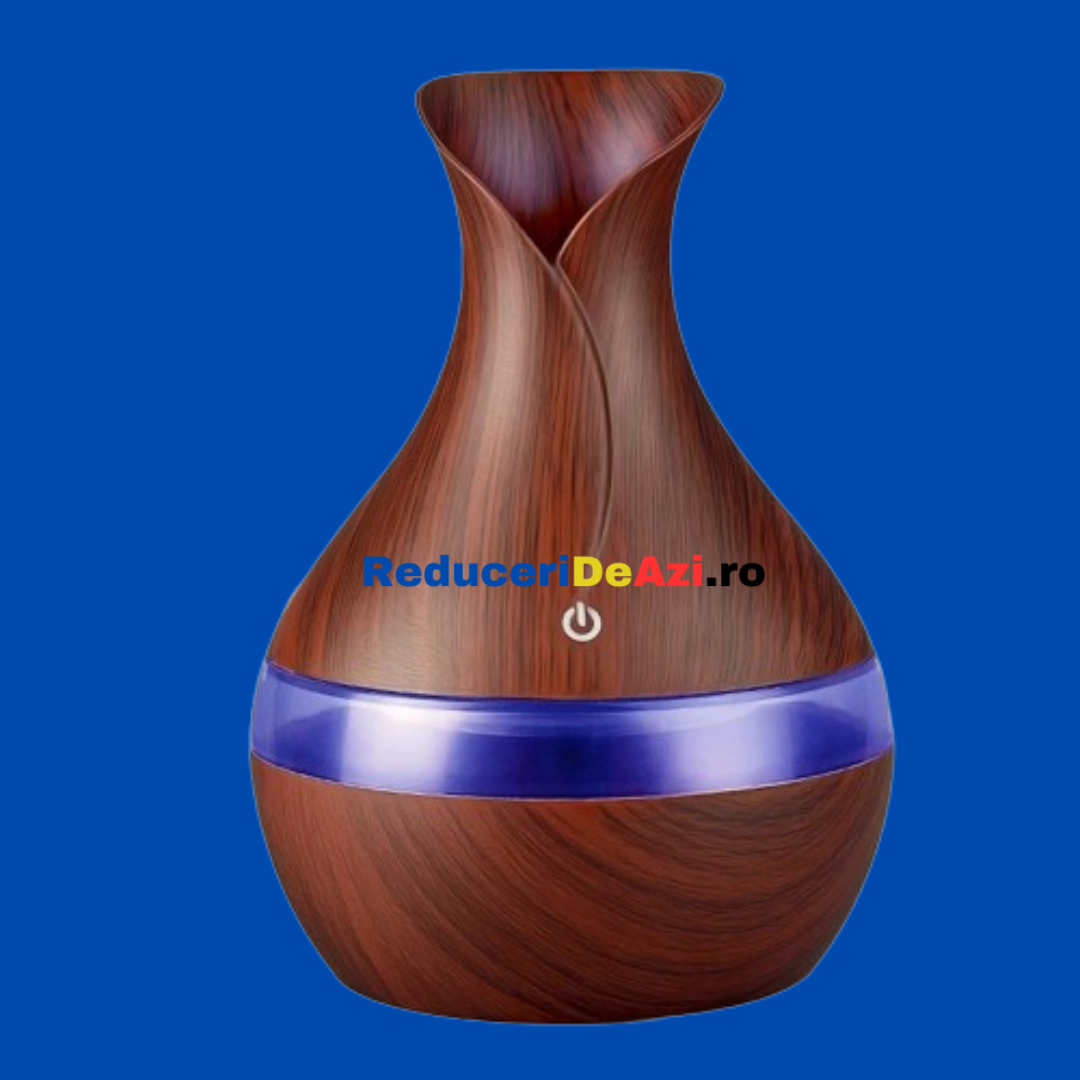 Lichidare de stoc. Umidificator cu led 7 culori, tip vaza