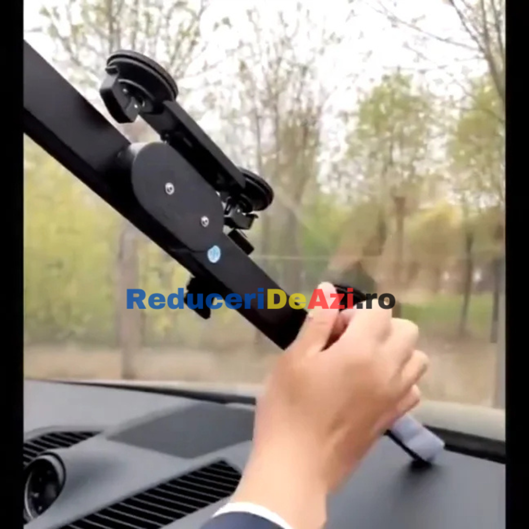Parasolar Retractabil Parbriz Auto, cu Ventuze, Pliabil 150 x 65 cm Impotriva Razelor UV