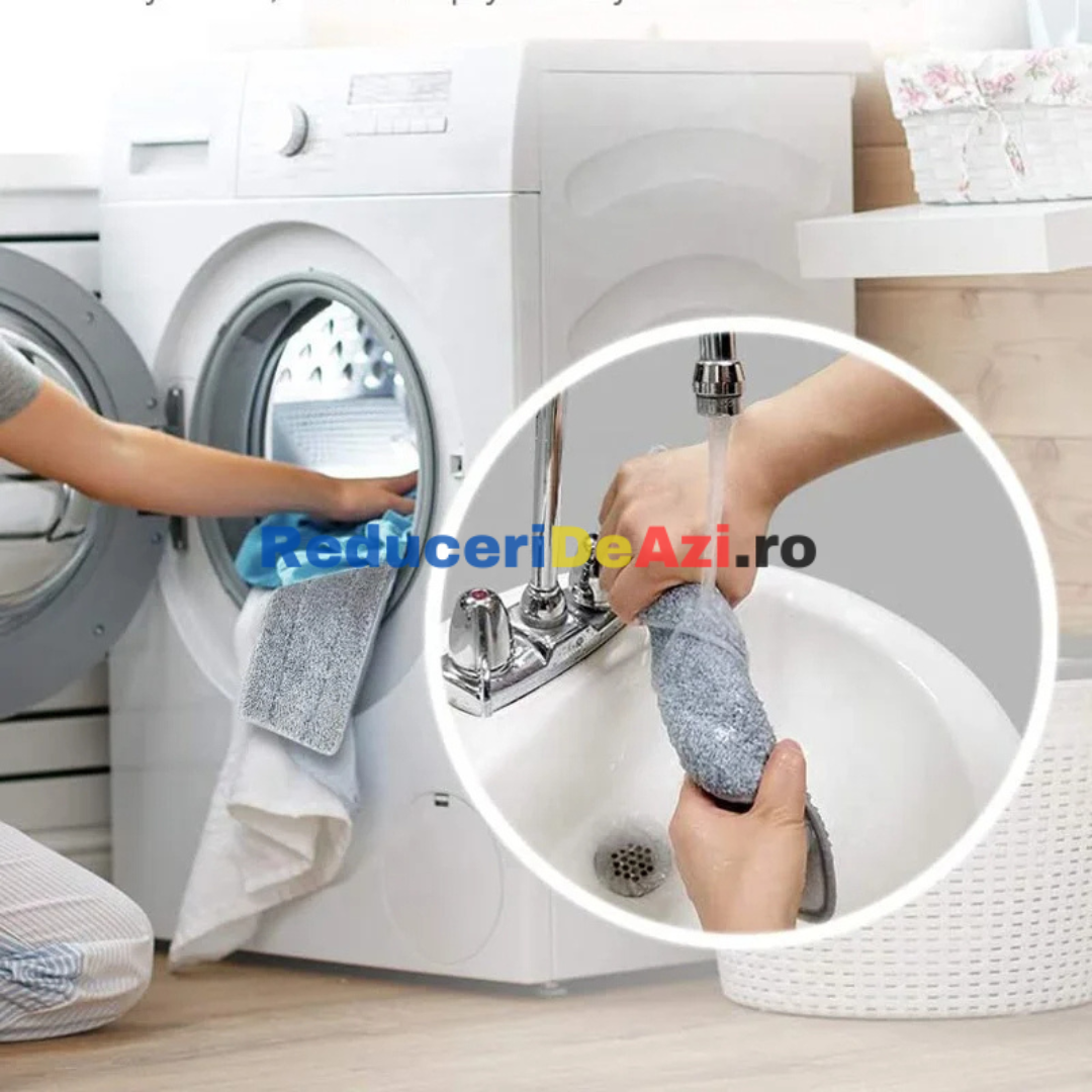 Set 3 rezerve din microfibra pentru mop plat, putere mare de absorbtie