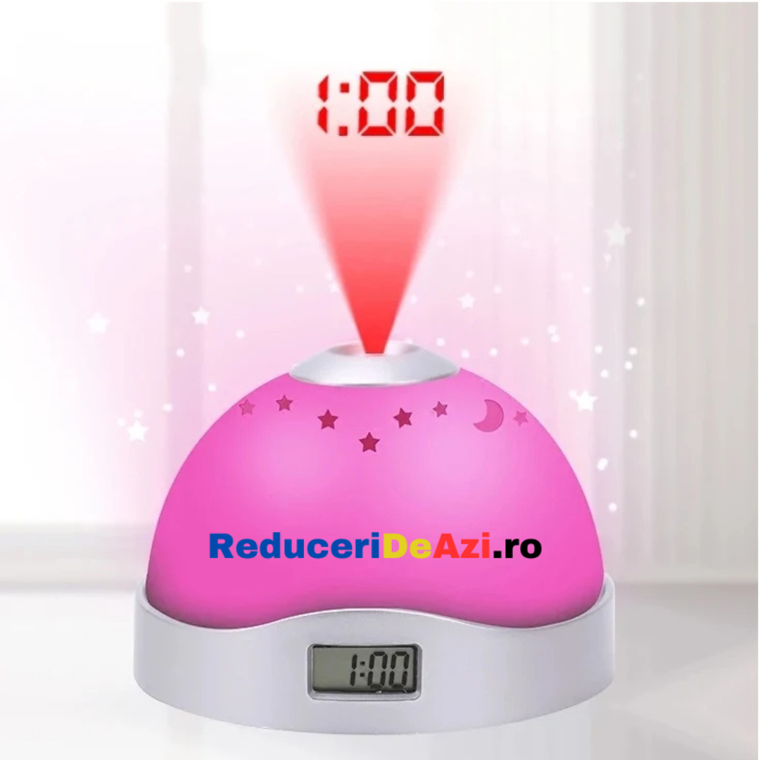 Ceas digital cu proiectie LED, 2 in 1