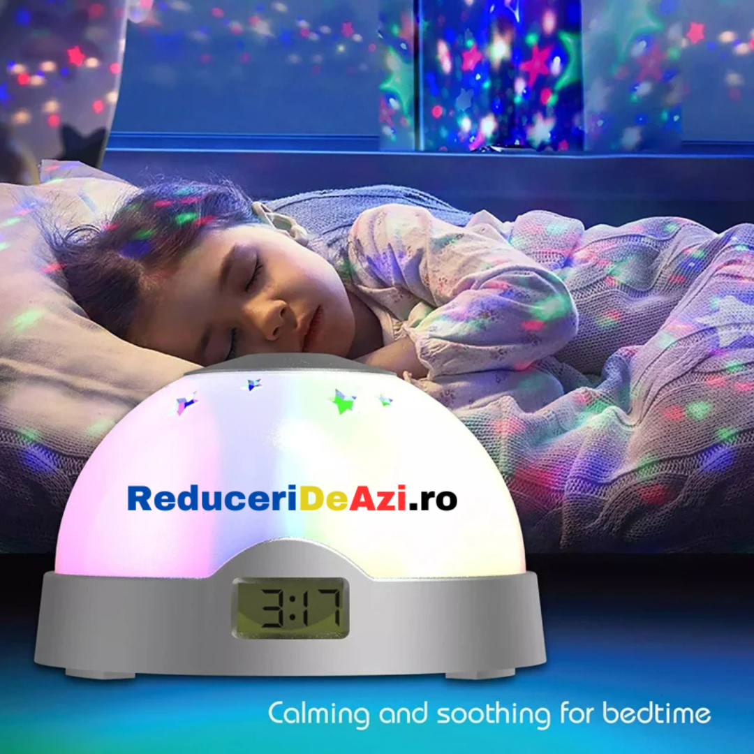 Ceas digital cu proiectie LED, 2 in 1