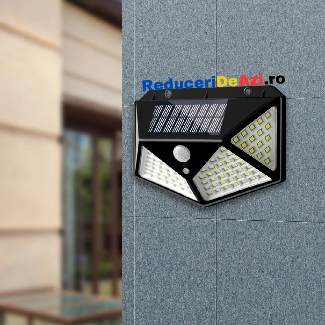 Set 2 x Lampa solara 100 Led cu senzor de miscare