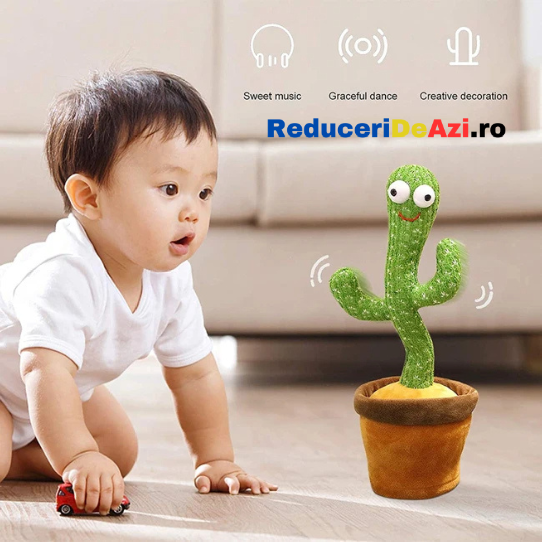 Lichidare de stoc. Jucarie cactus, canta, danseaza si imita cuvinte