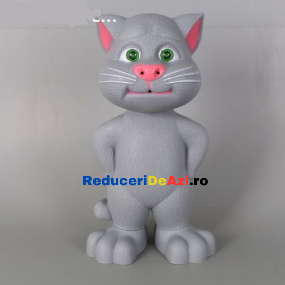 Jucarie interactiva - pisica vorbeste, toarce si rade cu tine, 30 cm