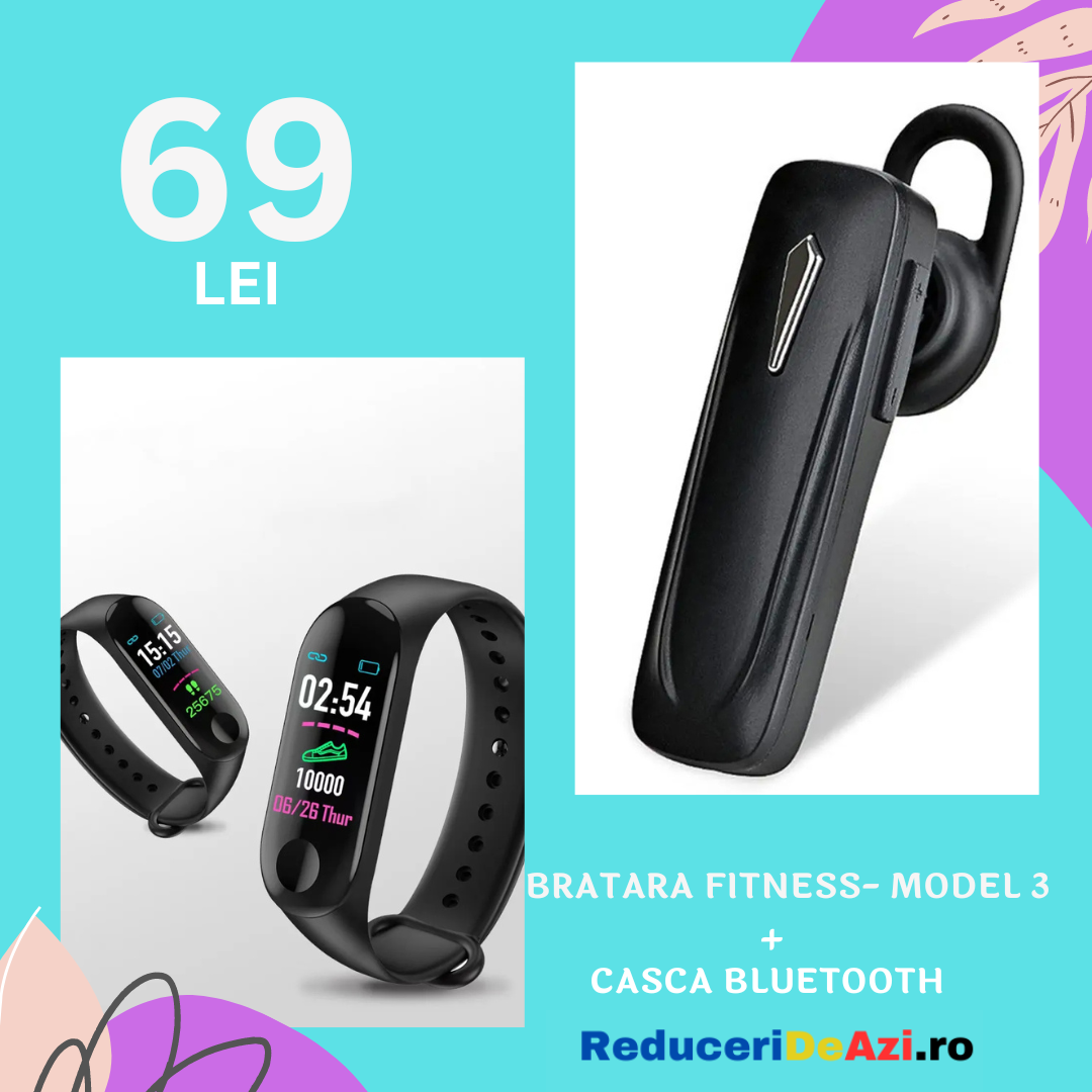 Pachet! Bratara fitness- model 3 + Casca bluetooth