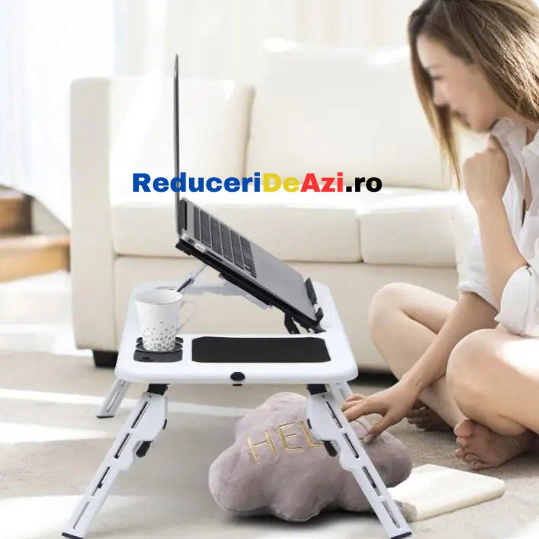 Masuta reglabila pentru laptop, cu 2 coolere si USB