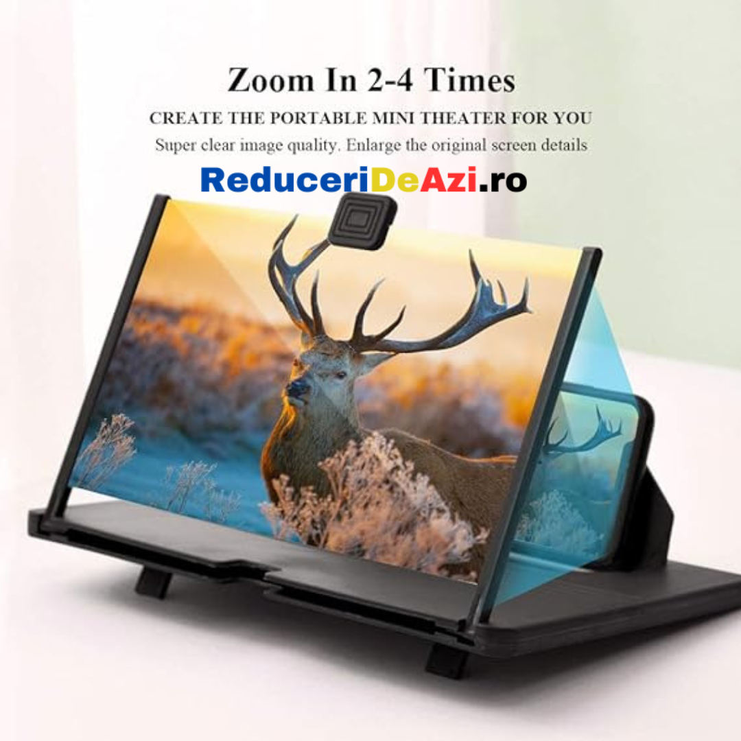 Ecran lupa - Amplificator de imagine cu efect 3D pentru telefoane mobile