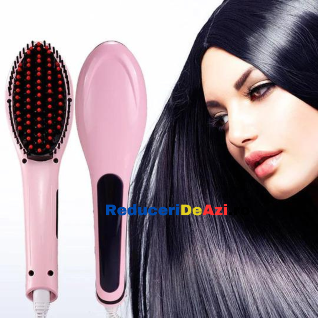 Perie pentru indreptarea parului, temperatura reglabila