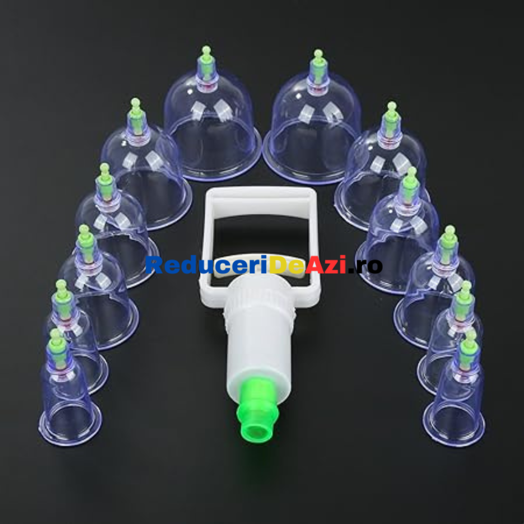 Set 12 ventuze cu vacuum, pentru masaj