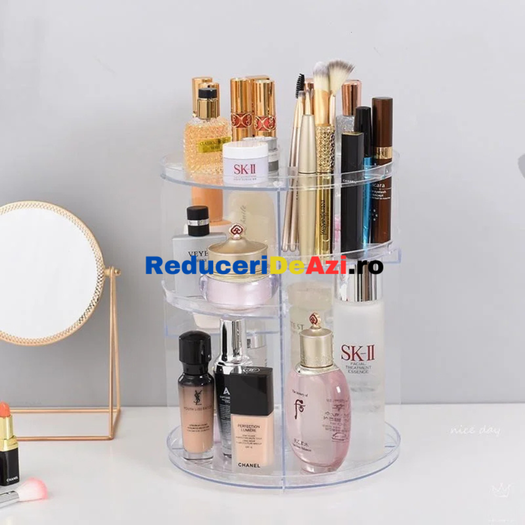 Organizator de produse cosmetice, machiaj , rotativ 360 de grade