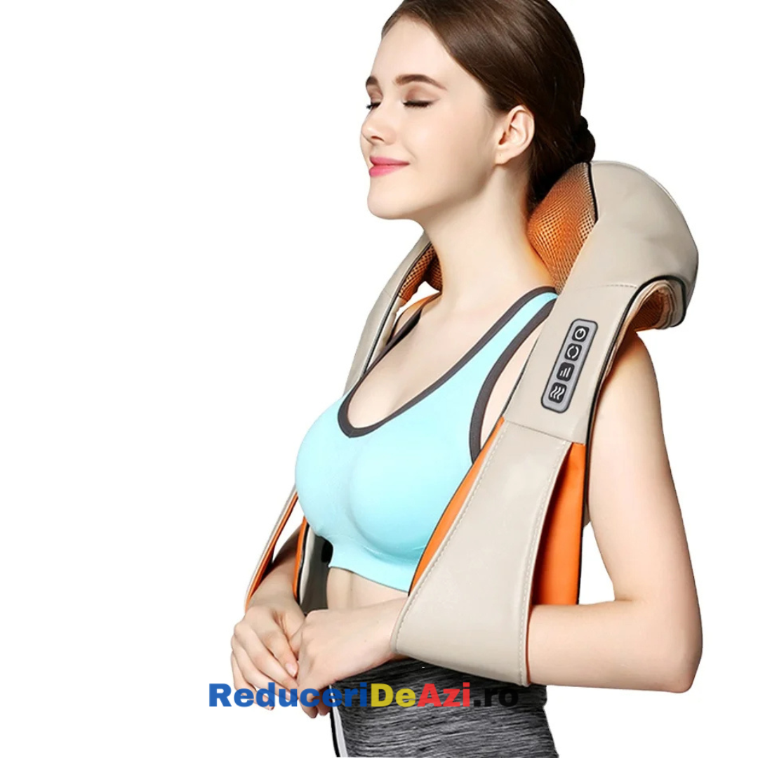Aparat pentru masaj umeri si gat Massager of Neck Kneading cu infrarosu