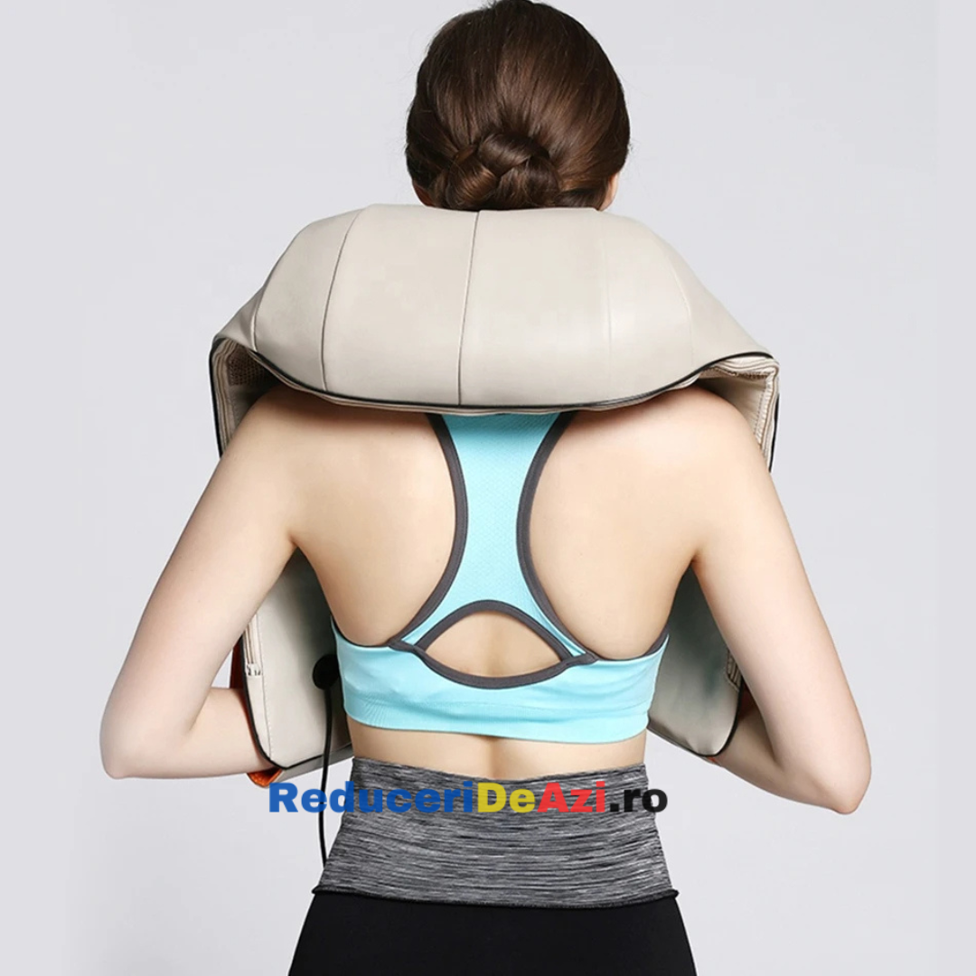 Aparat pentru masaj umeri si gat Massager of Neck Kneading cu infrarosu