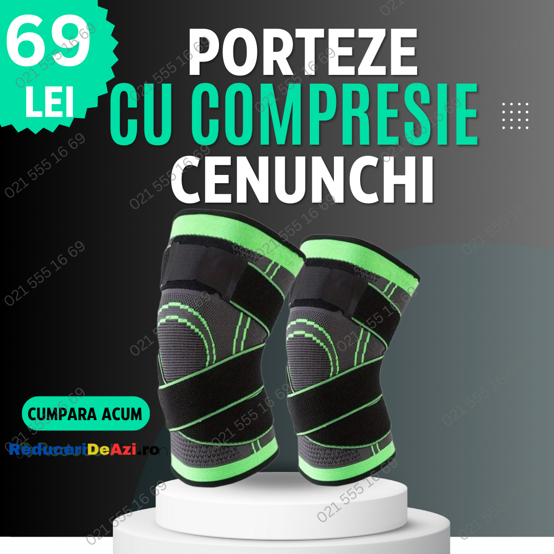 1+1 GRATUIT Genunchiera de sustinere cu compresie, pentru barbati si femei