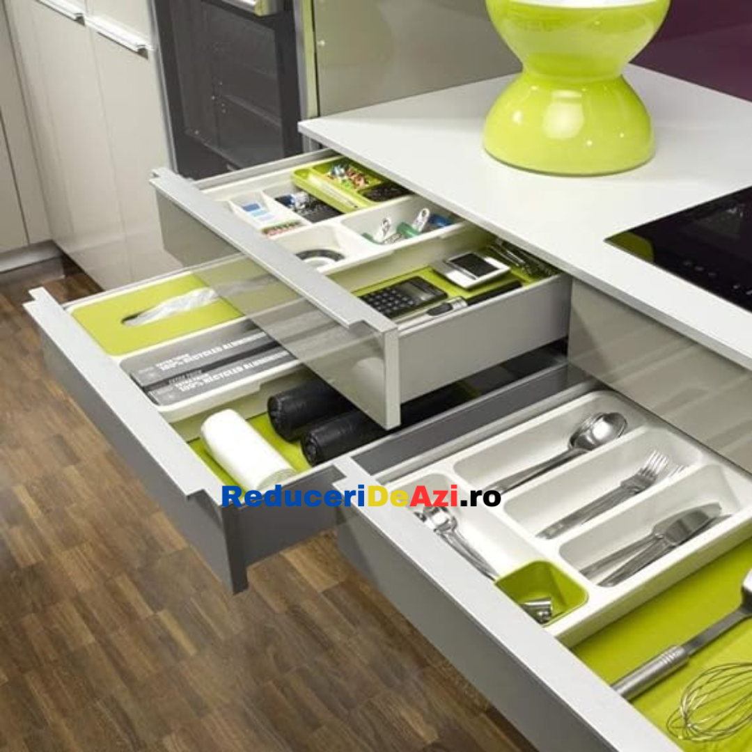 Organizator extensibil de tacamuri pentru sertar