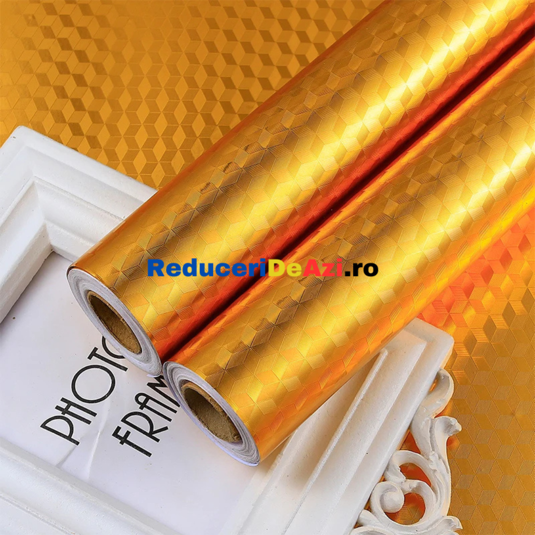 Folie autoadeziva aurie pentru bucatarie, 60 x 300 cm