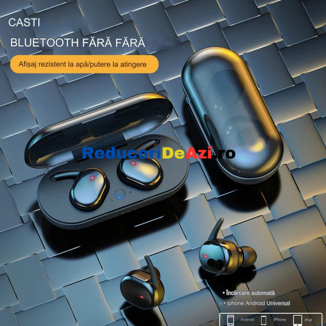 Casti Wireless Bluetooth 5.0 calitate inalta a sunetului, Stereo