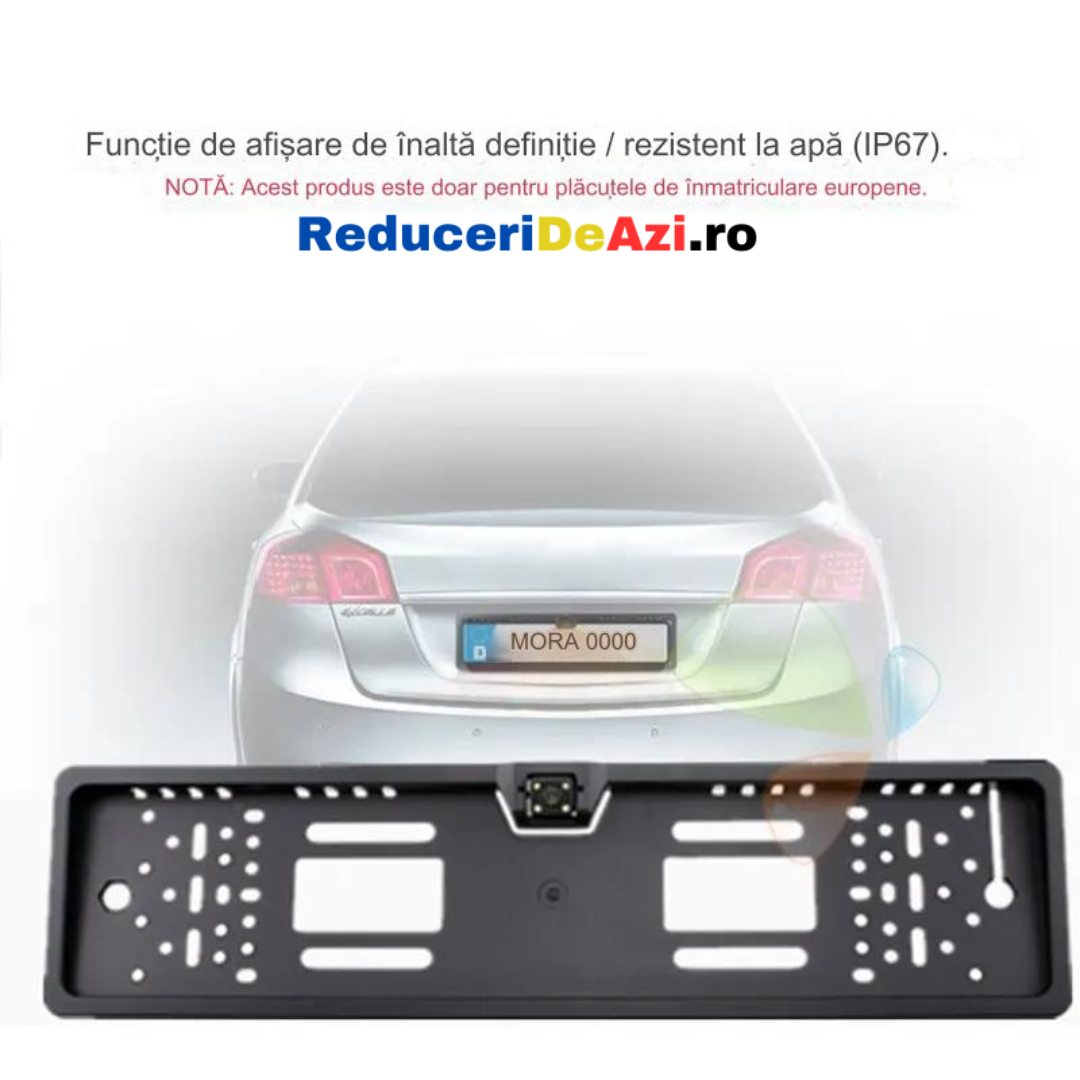 Camera video marsarier cu infrarosu cu suport numar auto inclus