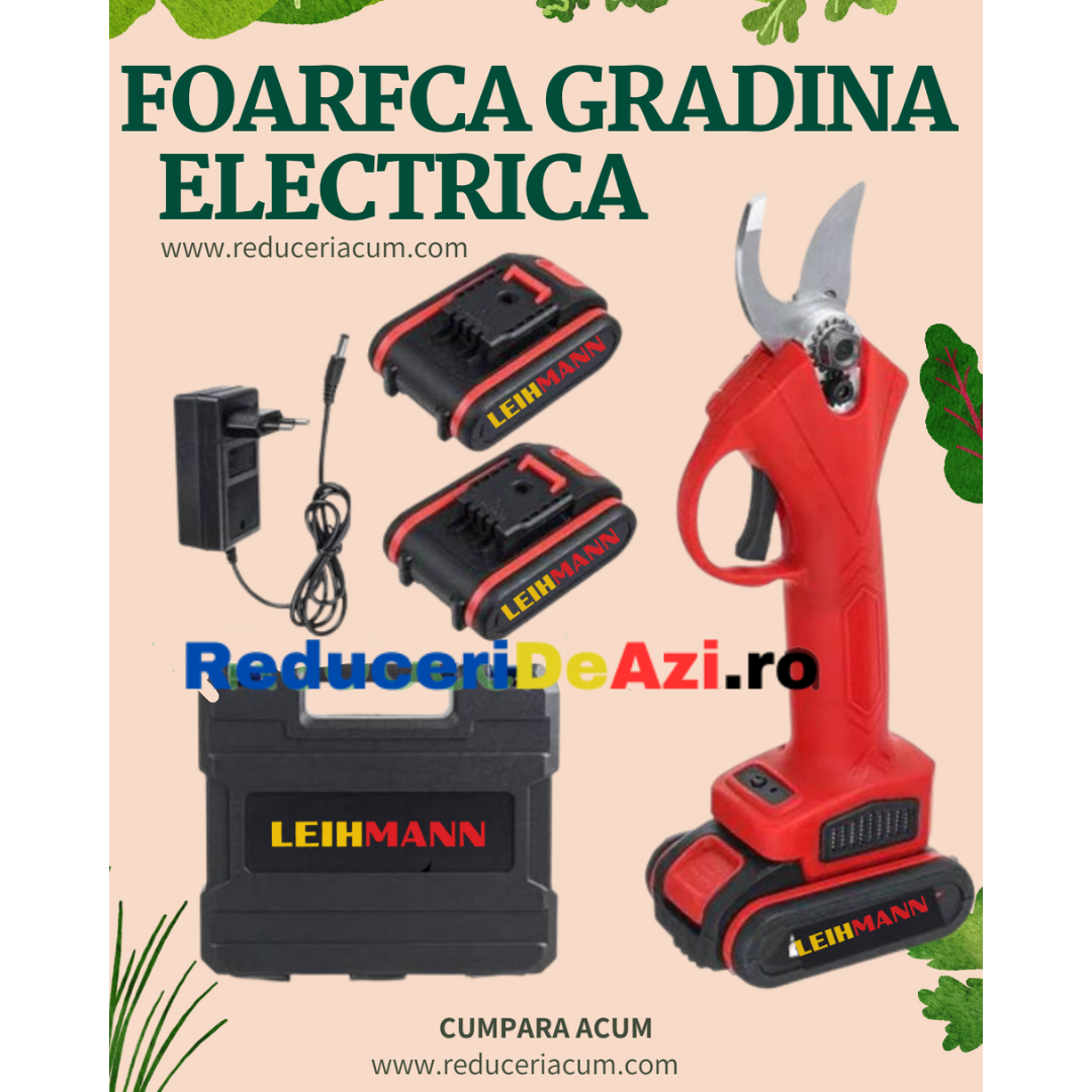 Foarfeca electrica de GRADINA fara fir, reincarcabila - acumulator 36V inclus