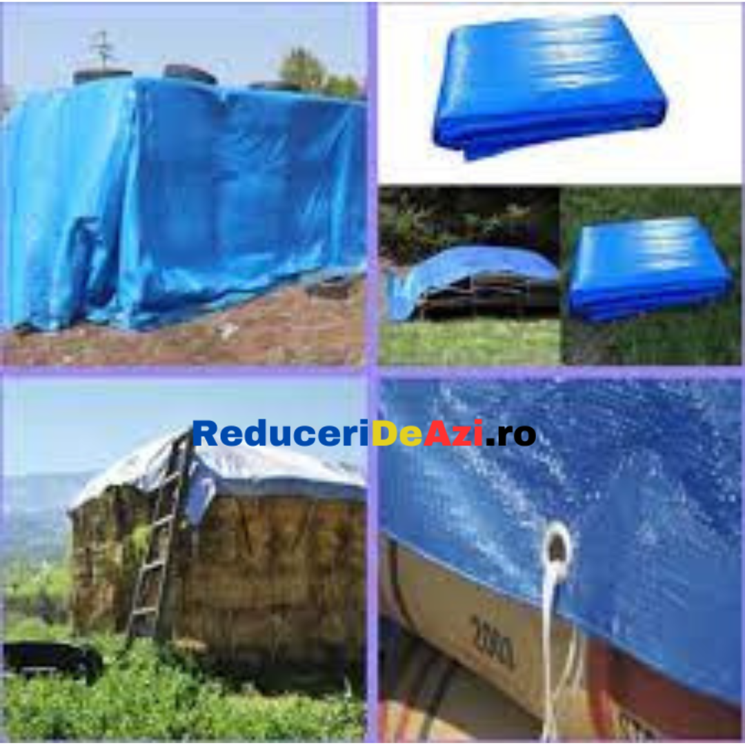 Prelata de protectie, 3x4m, impermeabila, rezistenta la UV si grindina