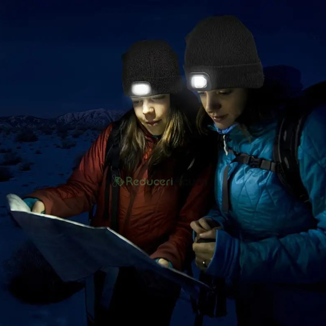 Caciula cu LED reincarcabil, unisex, marime universala