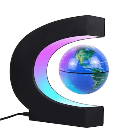 Glob pamantesc magnetic plutitor cu iluminare LED, zggzerg, Albastru