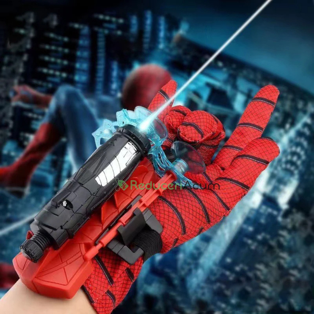 Manusa lui Spiderman din material textil si 2 ventuze