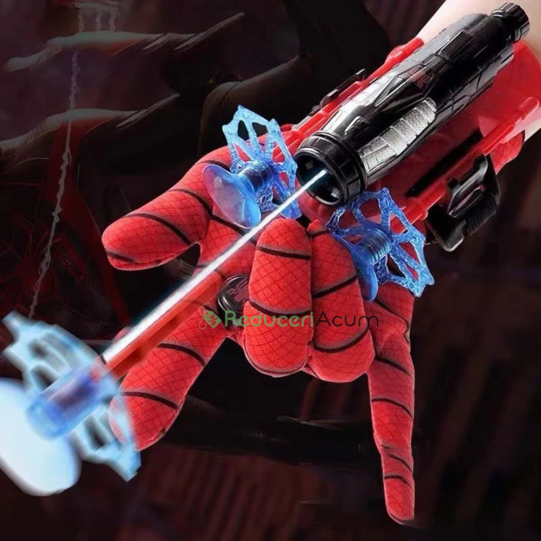 Manusa lui Spiderman din material textil si 2 ventuze