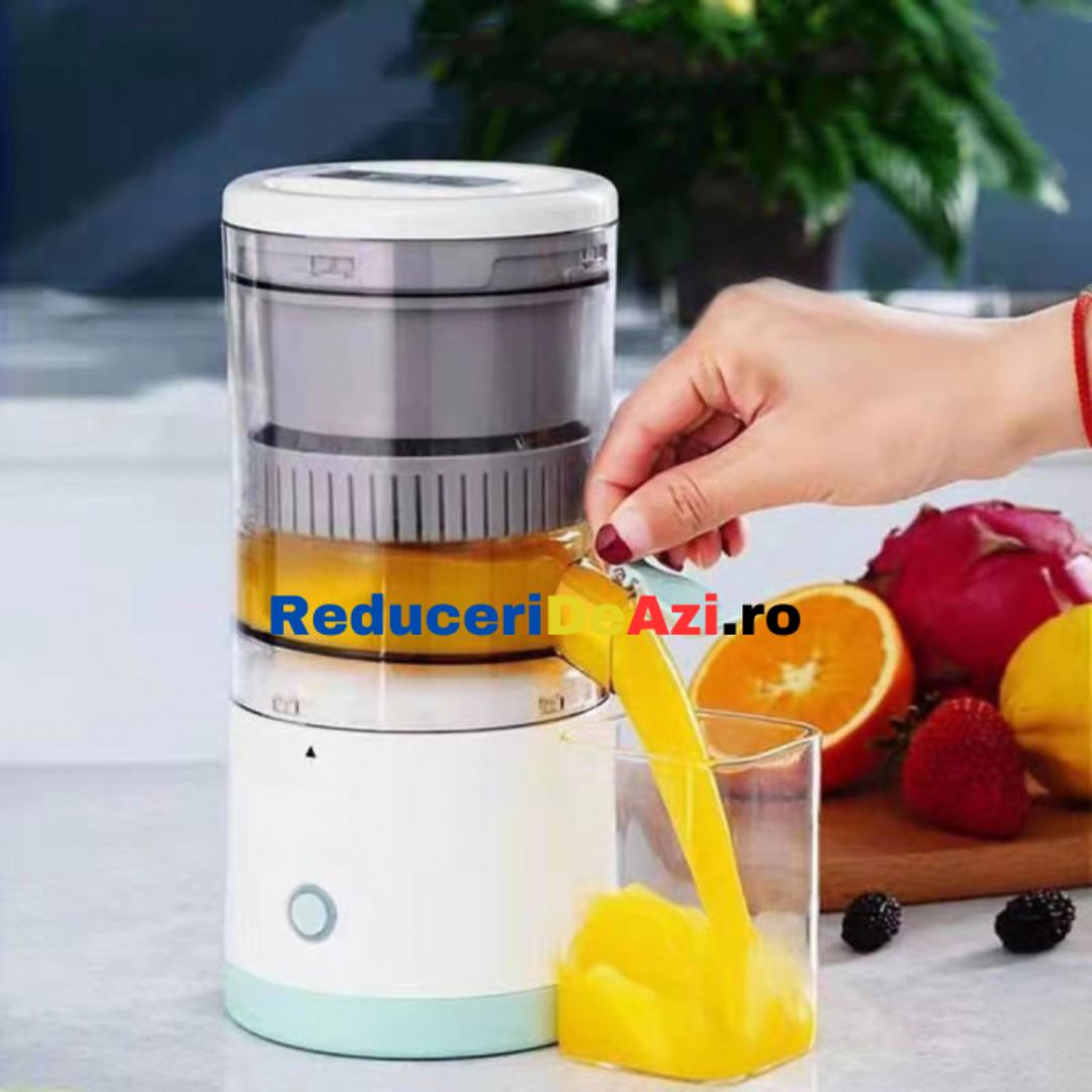 Storcator Electric De Citrice , Portabil, Cu Alimentare USB, Turcoaz, Usor De Folosit, 45W