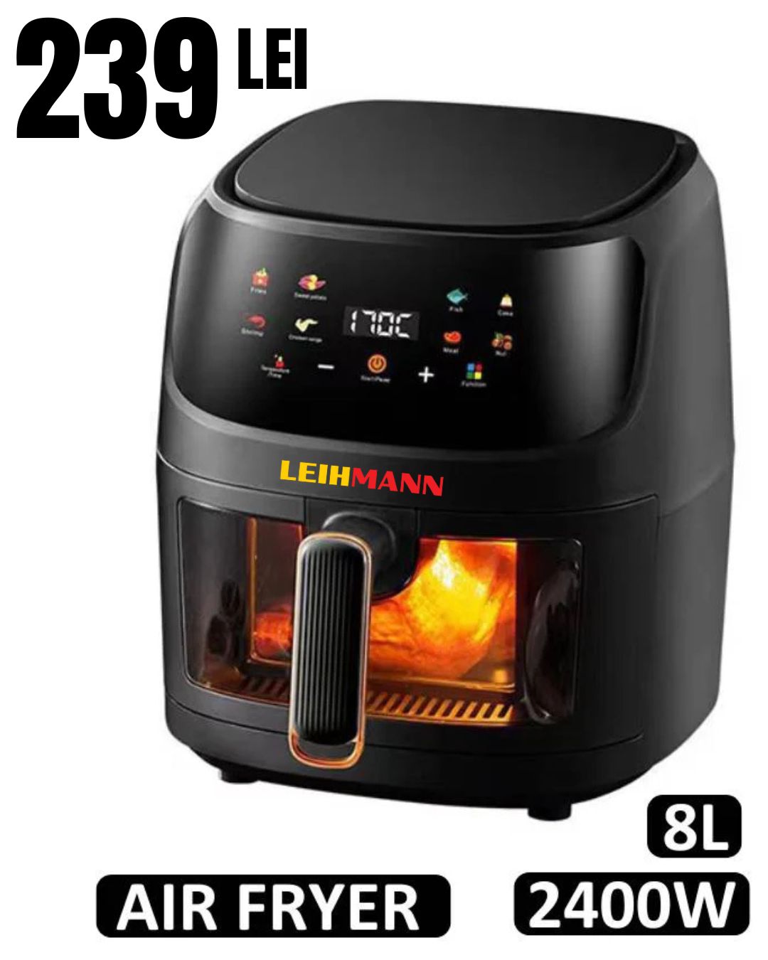 Friteuza Cu Aer Cald LEIHMANN ,8L ,2400W