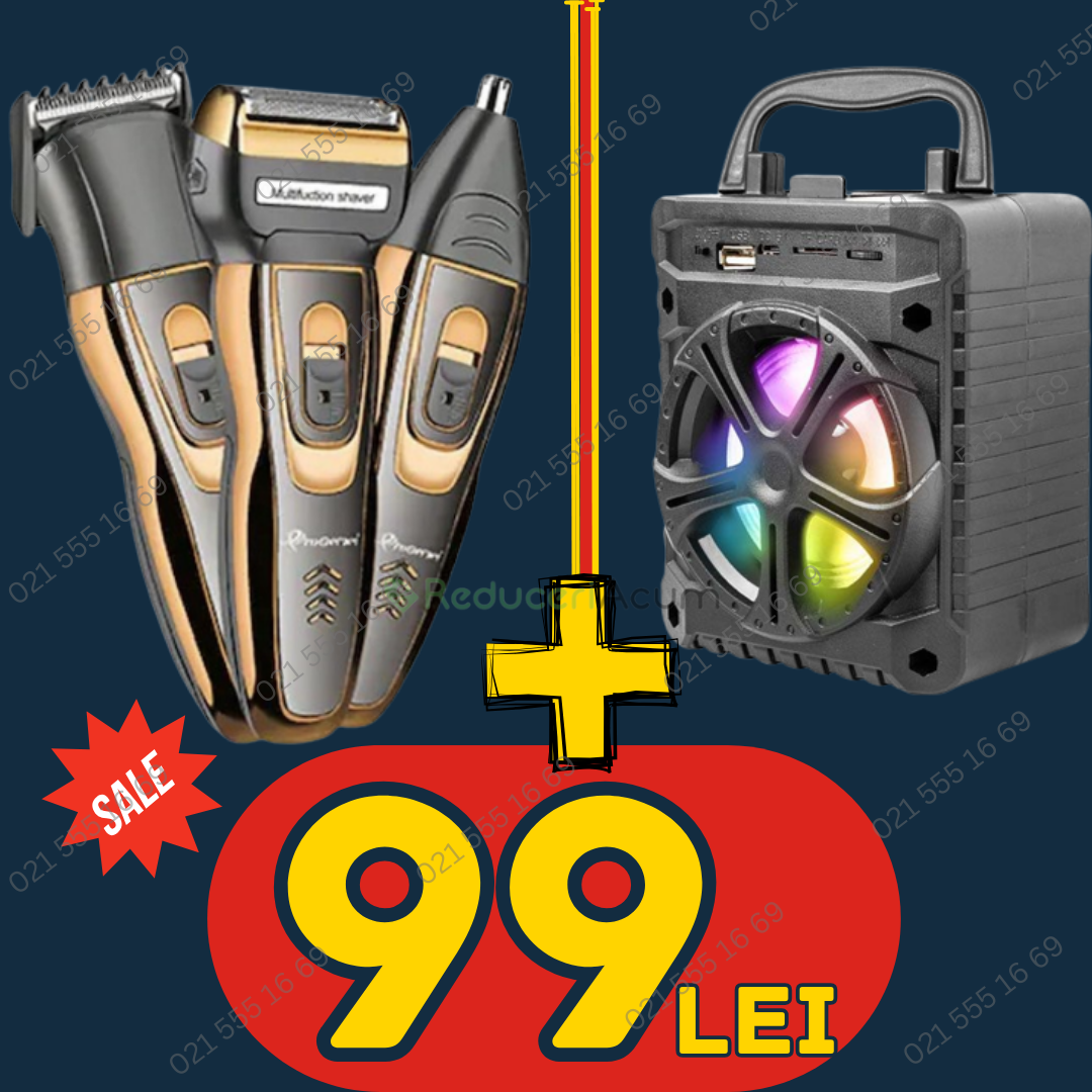 Aparat de Ras si Tuns,3 in 1 ORIGINAL!!+CADOU BOXA portabila ,FMb,bluetooth, us