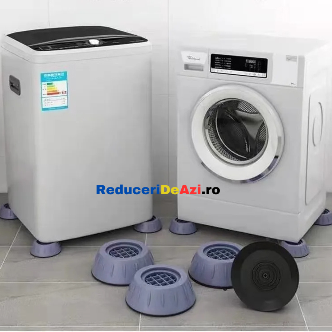 Lichidare de stoc. Set de 4 piese suport anti-zgomot si antiderapante pentru masina de spalat