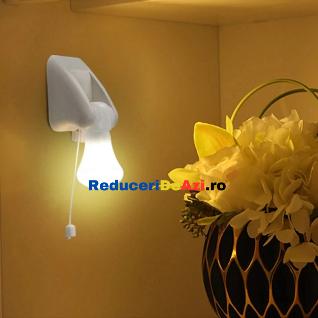Set de 4 becuri fara fir, cu lumina rece, alba