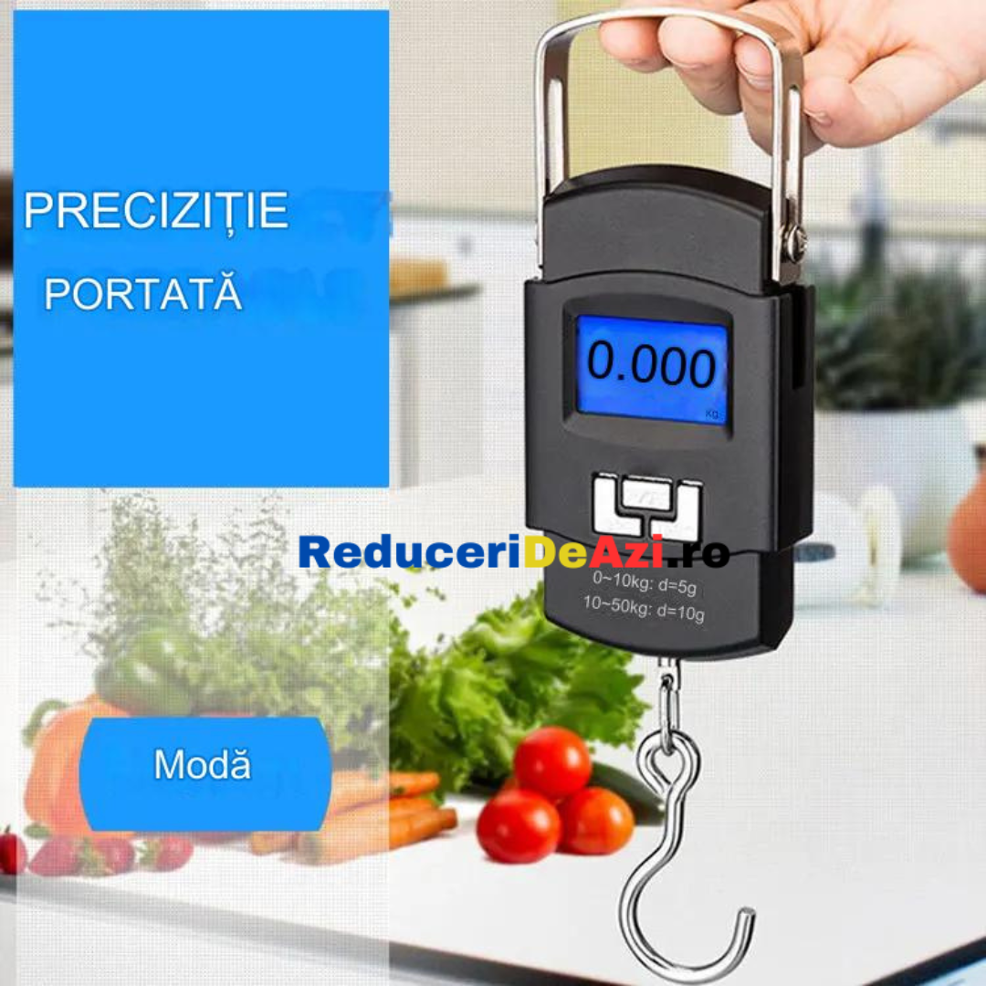 Cantar Electronic portabil pescuit, vanat, cu afisaj 50 kg