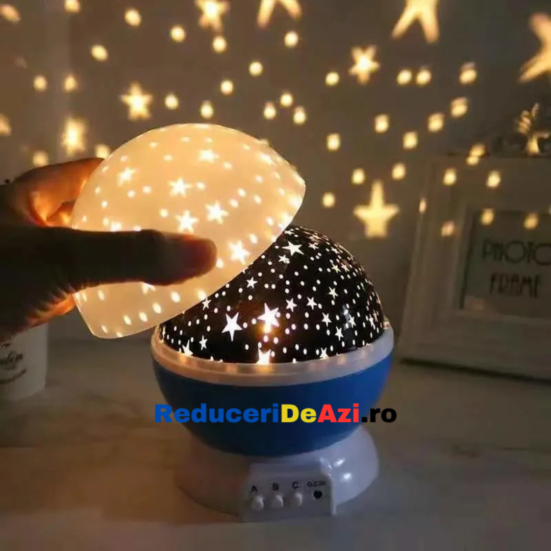 Lampa de veghe cu proiectie de stele si luna