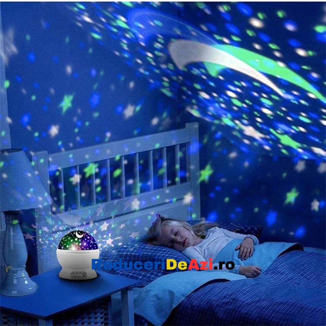 Lampa de veghe cu proiectie de stele si luna