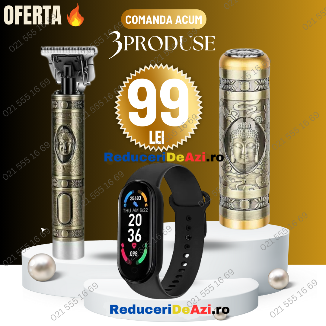 Aparat de tuns profesional + Aparat ras electric + Ceas inteligent SUPER OFERTA