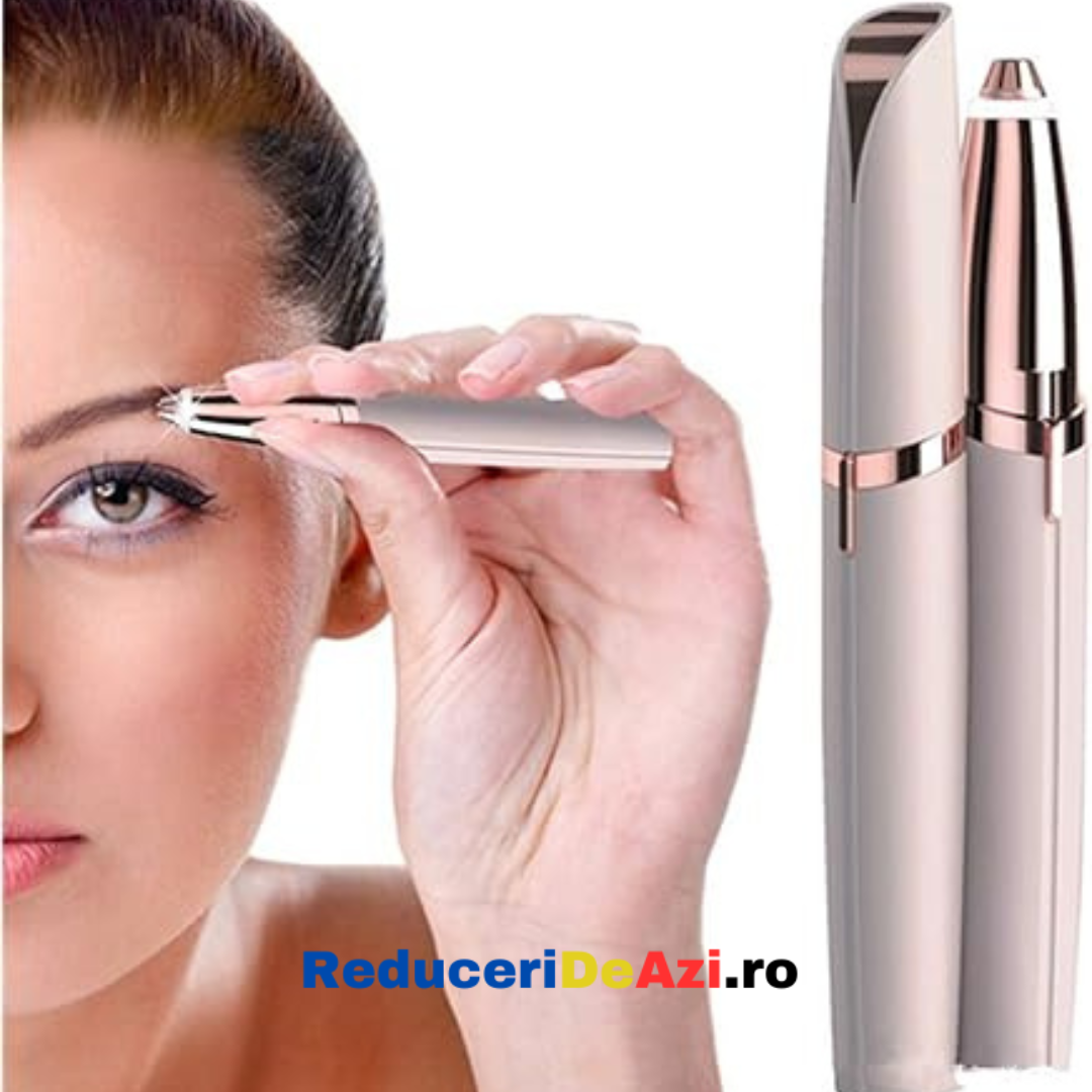 Mini epilator pentru sprancene, cu lumina Led