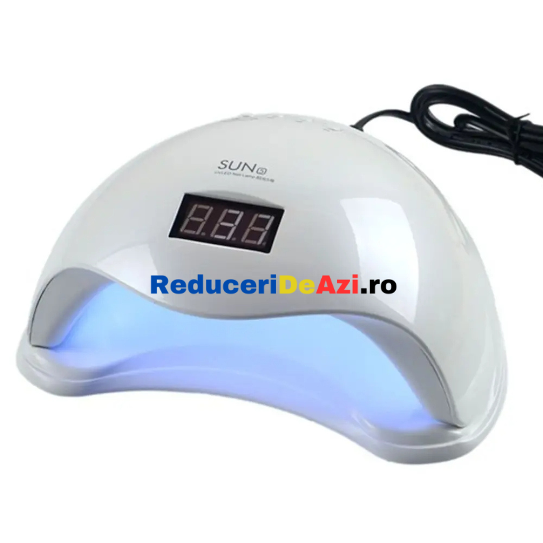 Lampa UV LED Sun5 48w, double light, senzor, display, timer, Alb